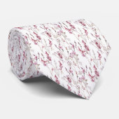 Cravate Élégant floral Mauve (Roulé)