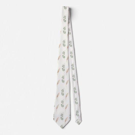 Cravate Élégant floral séché neutre (Devant)