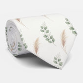 Cravate Élégant floral séché neutre (Roulé)