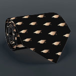 Cravate Élégant Gold Graduation Cap noir<br><div class="desc">Élégant Classy Gold Graduation Cap cravate noir</div>