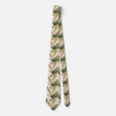 Cravate Elegant Gold & Green Botanical Leaf Pattern (Devant)
