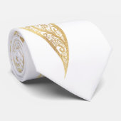 Cravate Elégant Gold Sun Mandala Design (Roulé)