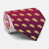 Cravate Elegant Graduation Tie Gold Mortarboard Pattern (Roulé)