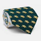 Cravate Elegant Graduation Tie Gold Mortarboard Pattern (Roulé)