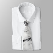 Cravate Elégant Gris Blanc Et Gris Noir (Attaché)