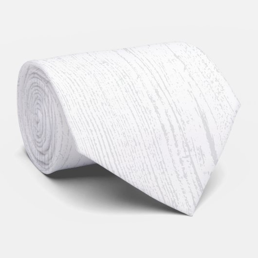 Cravate Élégant Gris De Bois Blanc Et Gris (Roulé)