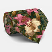 Cravate Elegant Groomsman Gift Lilies Floral (Roulé)