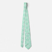 Cravate Élégant Groomsmen Damask Pattern Neo Mint Mariage (Dos)