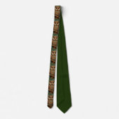 Cravate Élégant hibou rétro boho bohème bohème forêt verte (Dos)