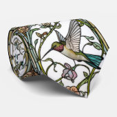 Cravate Elegant hummingbird artwork botanical boho chic (Roulé)