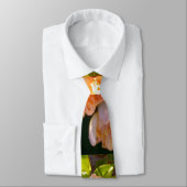 Cravate Elégant jaune orangé floraux de pêche rose (Attaché)