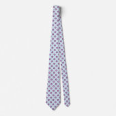 Cravate Élégant Lavender Polka Dot et Arrière - plan bleu  (Devant)