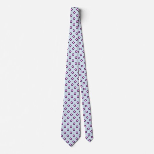 Cravate Élégant Lavender Polka Dot et Arrière - plan bleu (Devant)