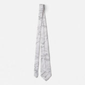 Cravate Élégant Marbre blanc chic à huile d'argent (Dos)