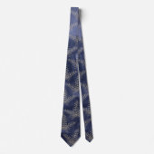 Cravate Elégant Mariage bleu et or Fern Leaf (Devant)