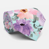 Cravate Élégant Mariage d'aquarelle vert clair (Roulé)