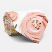 Cravate Élégant Mariage de chambre de pivoine rose or (Roulé)