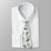 Cravate Élégant Mariage Ecru argent Dollar Eucalyptus (Attaché)