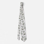 Cravate Élégant Mariage Ecru argent Dollar Eucalyptus (Dos)