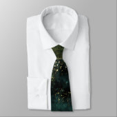 Cravate Élégant Mariage Emerald Green et Gold Flecks (Attaché)