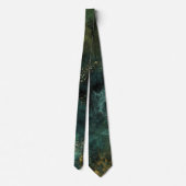 Cravate Élégant Mariage Emerald Green et Gold Flecks (Dos)