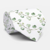 Cravate Élégant mariage eucalyptus verdure & blanc (Roulé)