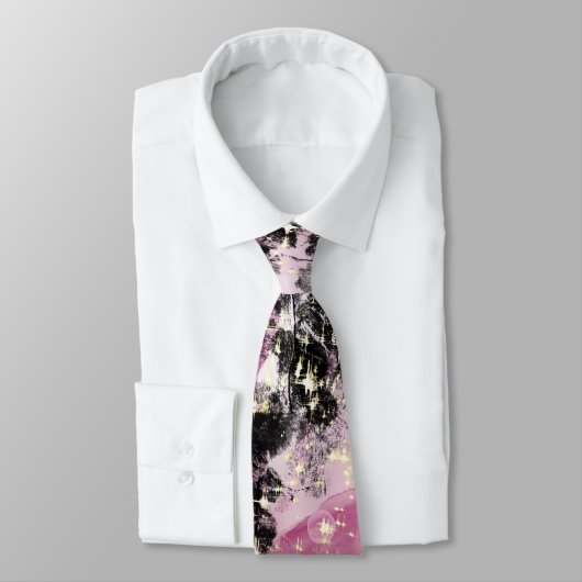 Cravate Élégant Mariage rose et noir (Attaché)