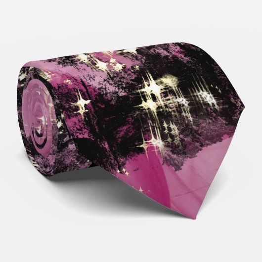 Cravate Élégant Mariage rose et noir (Roulé)