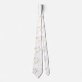 Cravate Elegant Merry & Bright Gold Script Tie (Devant)