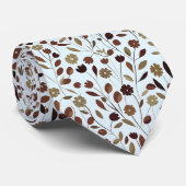 Cravate Élégant modèle floral neutre dans les tons Brown (Roulé)
