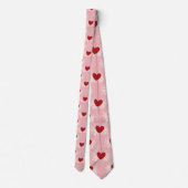 Cravate Elegant Modern Pink and White Doodle Heart Pattern (Dos)