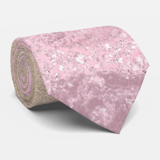 Cravate Elégant moderne chic rose or parties scintillant m (Roulé)