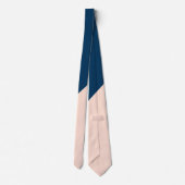 Cravate élégant moderne pastel peach bleu marine bloc de c (Dos)
