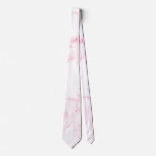 Cravate élégant moderne pastel rose et blanc faux marbre
