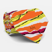 Cravate Élégant Moderne Rétro Géométrique Linnear Monogram (Roulé)