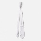 Cravate Élégant Monogramme Blanc Pur + Nom (Dos)