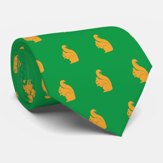 Cravate Élégant monogramme d'écureuil personnalisé (Roulé)