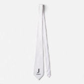 Cravate Élégant Monogramme Nom initial Personnalisé Blanc (Devant)