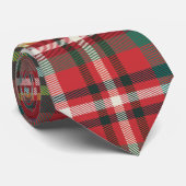Cravate Élégant Monogramme Plaid Rustique Noël (Roulé)