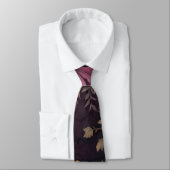 Cravate élégant motif à fleurs foncées (Attaché)