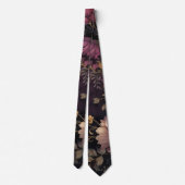 Cravate élégant motif à fleurs foncées (Dos)