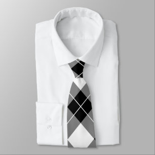 Cravate Élégant Motif à plat de buffle noir et blanc
