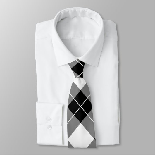 Cravate Élégant Motif à plat de buffle noir et blanc (Attaché)
