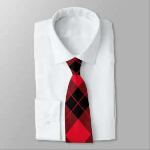 Cravate Élégant Motif à plat rouge et noir