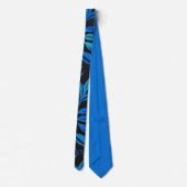 Cravate Elégant Motif bleu noir feuille élégant Initiales (Dos)
