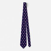 Cravate Élégant Motif bleu Pigeon rose marine (Devant)