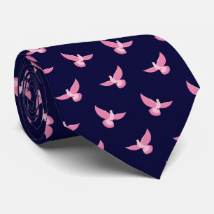 Cravate Élégant Motif bleu Pigeon rose marine