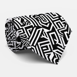 Cravate Élégant motif carrelé noir blanc