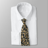 Cravate élégant motif carrelé noir or (Attaché)