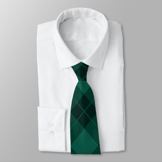 Cravate Élégant Motif de Buffle Vert Plaid (Attaché)